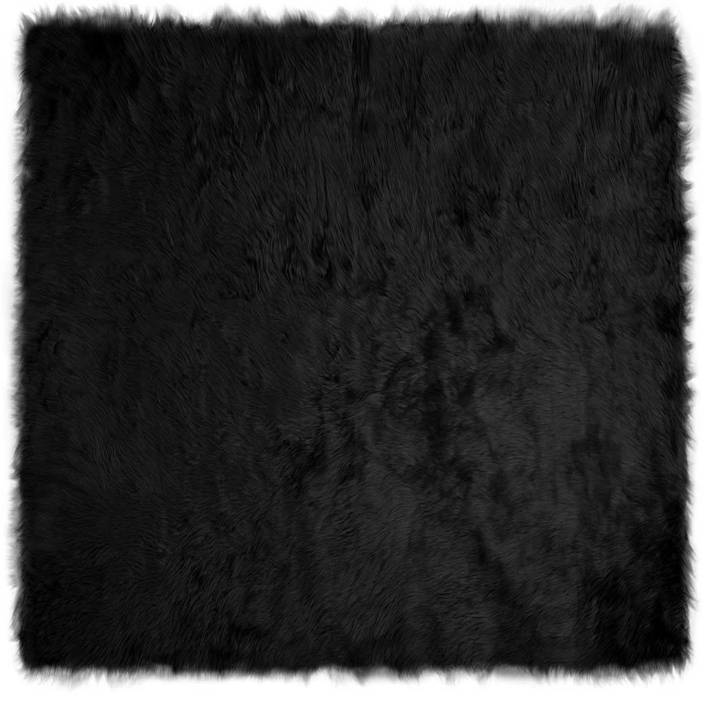 Tappeto in finta TAFALLA Nero 120 x 120 cm Poliestere 42021575