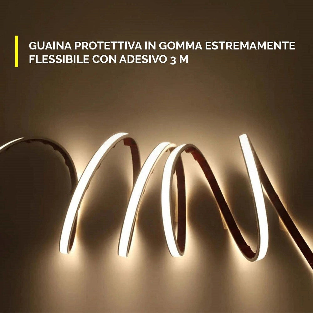 Trade Shop - Kit Smart Striscia Led Ip68 Cob Neon Flex Dimmerabile 24v Centralina Vocale Wifi - -bianco Naturale      -
