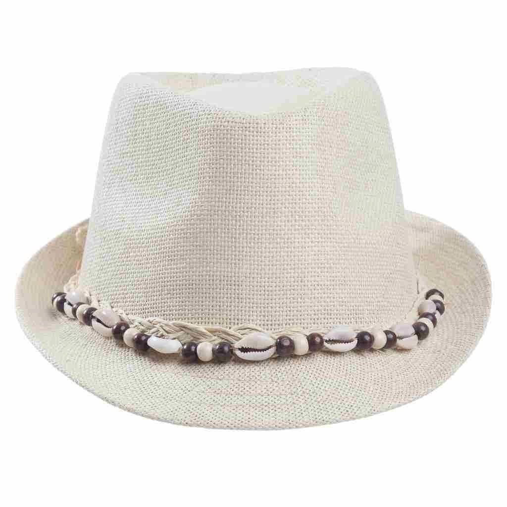 Cappello fedora bianco con dettaglio 58