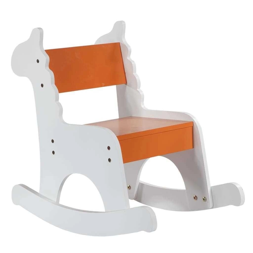 Mecedora infantil de madera con lacado naranja 33x55x51.5