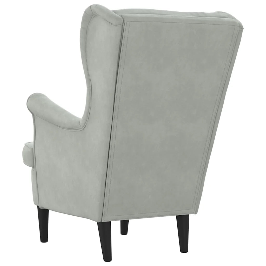Poltrona Grigio Chiaro Velluto 324059