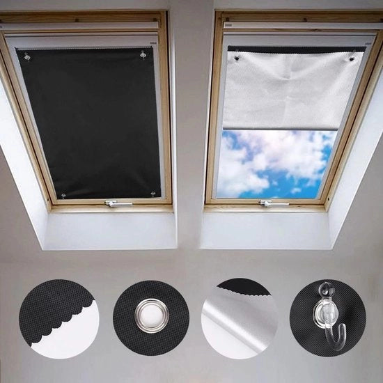 Zonterzoialetto con rivestimento argentato oscurante - compatibile con VELUX doppio vetro - GGU GGL GPU GPL GHL GTU GTL GXU GXL - senza foratura - senza martelletti - 60 x 73 cm Zonterzoialetto.