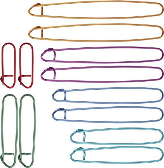 Set di tenaglie per maglia - Utile - Colorato - Porta filo per maglia - Tenaglie per maglia - 6 misure - 12 pezzi - Set multiforme di tenaglie per maglia con porta filo per maglia.