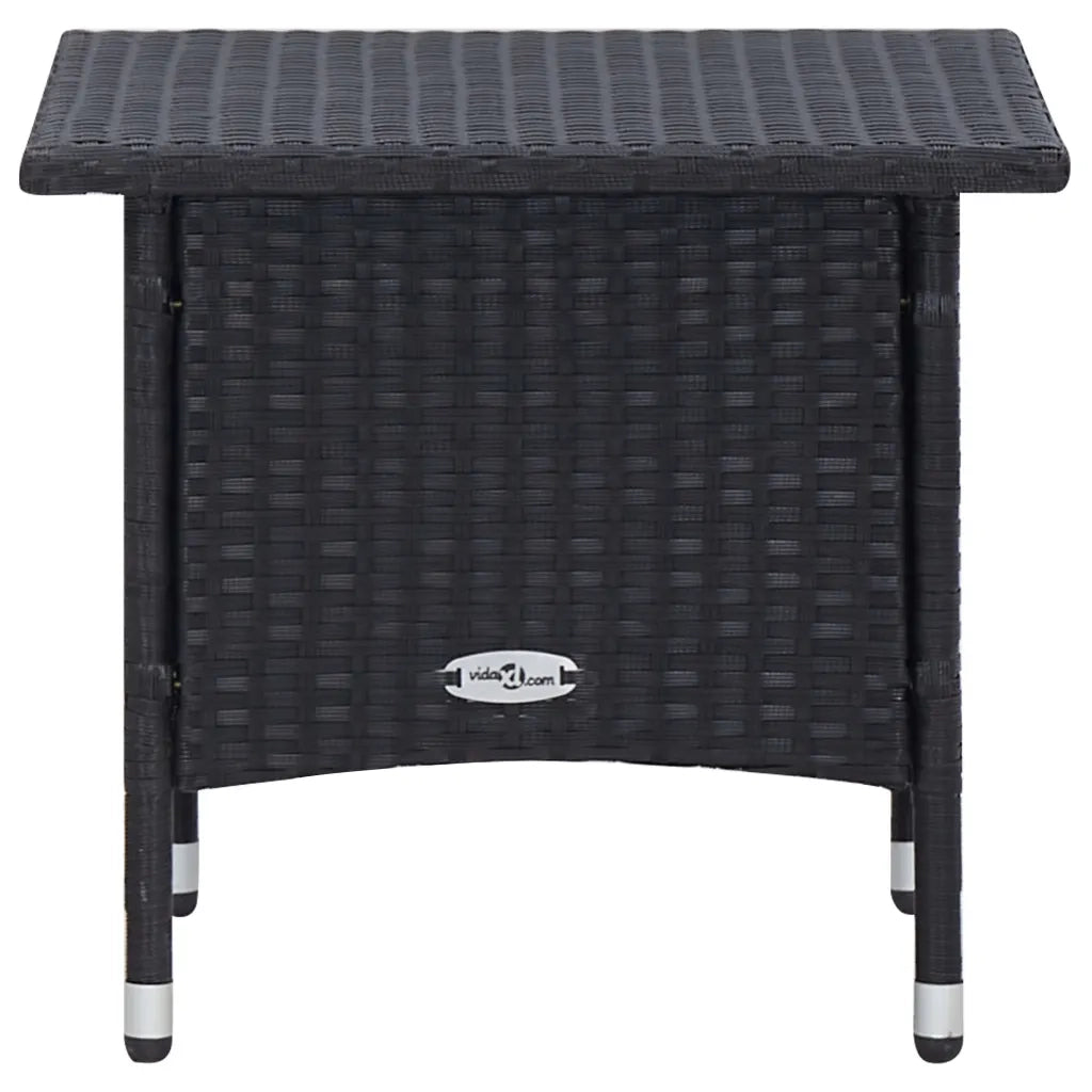 Set Divani da Giardino 3 pz con Cuscini in Polyrattan Nero 3059371