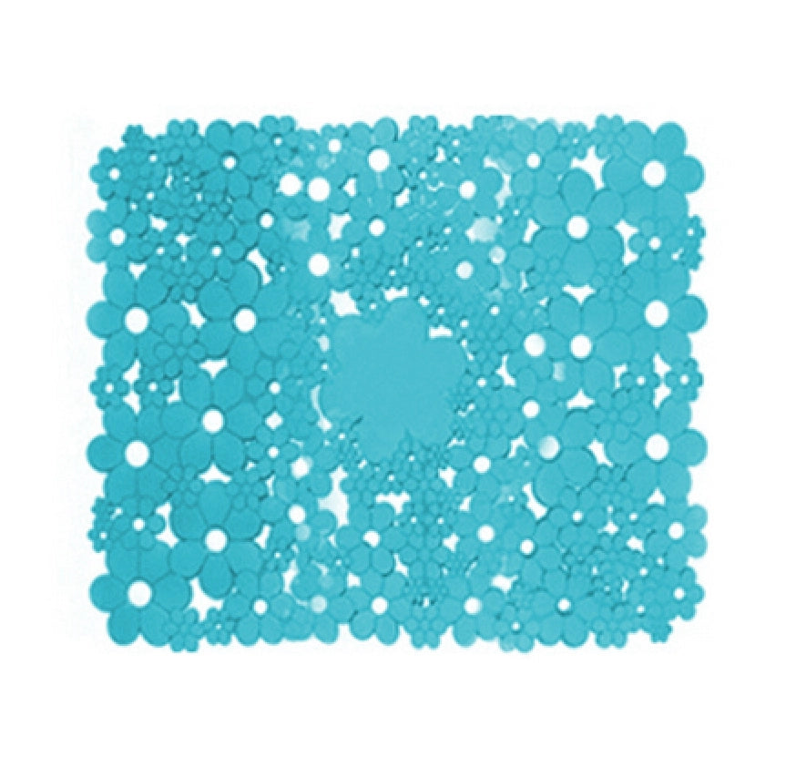 TAPPETO ANTISCIVOLO MOD. FLOWERS CM 53 X 53- Turchese- DH- pezzi 1
