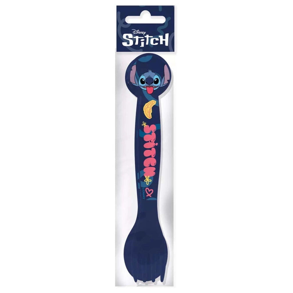 Set Posate per Bambini Cucchiaio e Forchetta Fantasia Stitch Palms Blu Disney