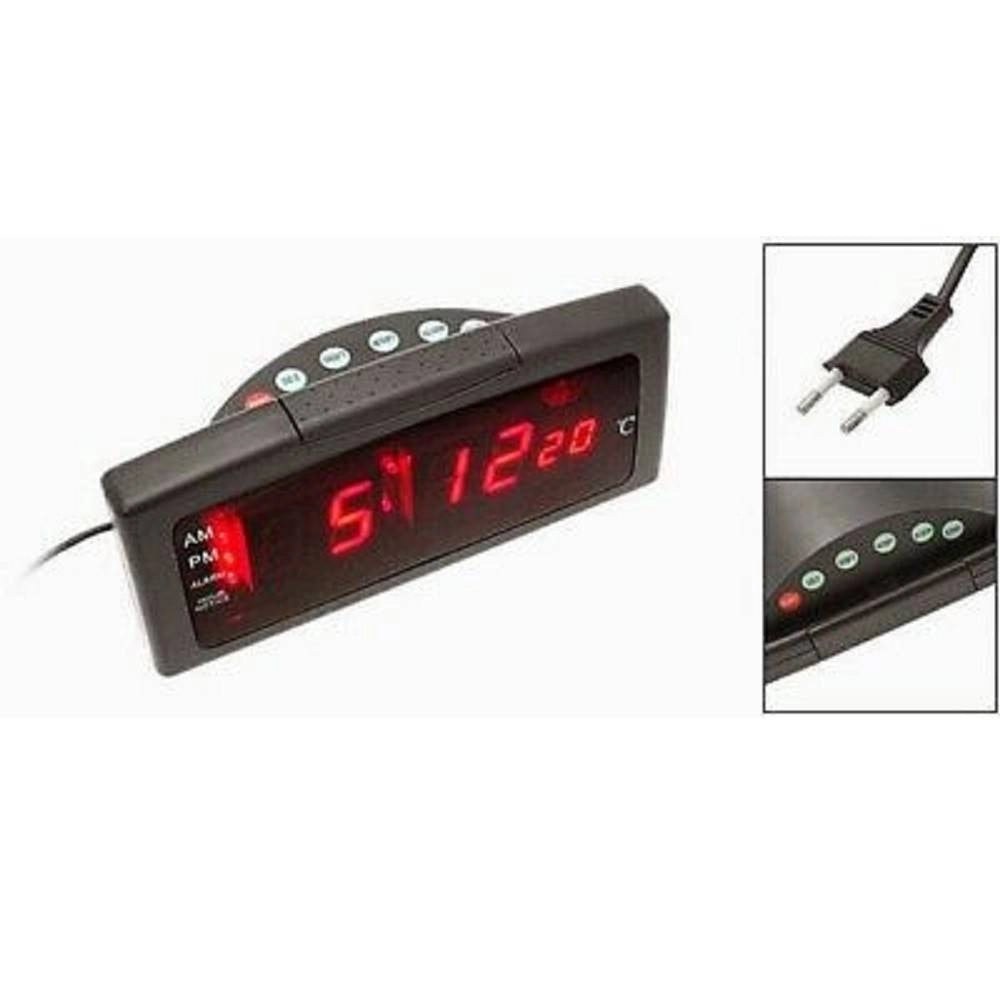 Trade Shop - Sveglia Digitale Notturna Led Rosso Allarme Temperatura Termometro Zxsj-05a -