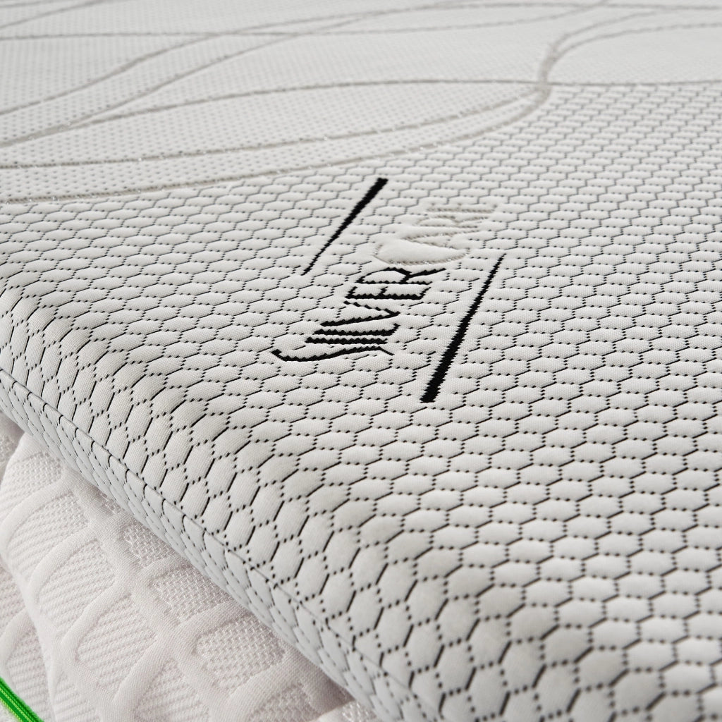 Topper Piazza e Mezza 140x190 in memory foam 5 cm con rivestimento Silver Fresh completamente sfoderabile