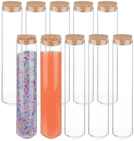 Collezione di Flaconi in Vetro con Tappo a Gomma - 10 Pezzi - Contenitore per Riscaldamento 80ml - Materiale per Laboratorio - Contenitori per Liquidi - Decorazioni per Fiori - Contenitori per Laboratorio