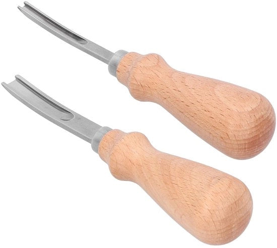 Piastra per schiacciare con manico ergonomico - Lame affilate - Piastra con schiacciante in pelle - Ideale per spessori medi - Piastra schiacciante per bordi