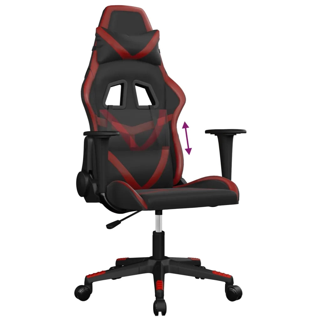 Sedia Gaming | Sedia da e-sports Nero e Rosso Vino in Similpelle