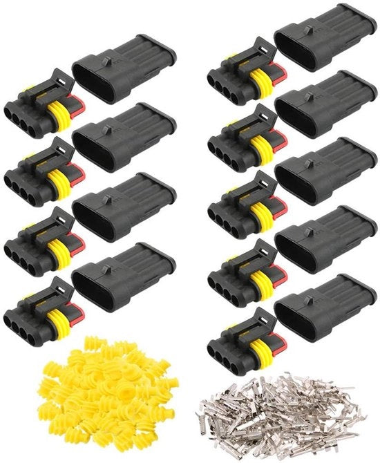 Connettori elettrici auto acqua resistenti set da 9 - Kit per auto, camion e barca