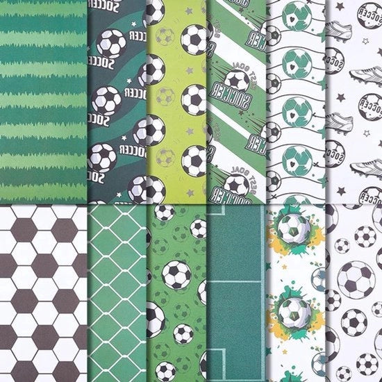 Album di Calcio per Scrapbooking - Papier Sportivo - Doppia Faccia - Fondali Decorativi - Giornale per Scrapbooking - Creare Carte - Avvolgere Regali - Origami - Attività Artigianali - Adatto a - 24 Pezzi - 12 Stili - 30x30cm