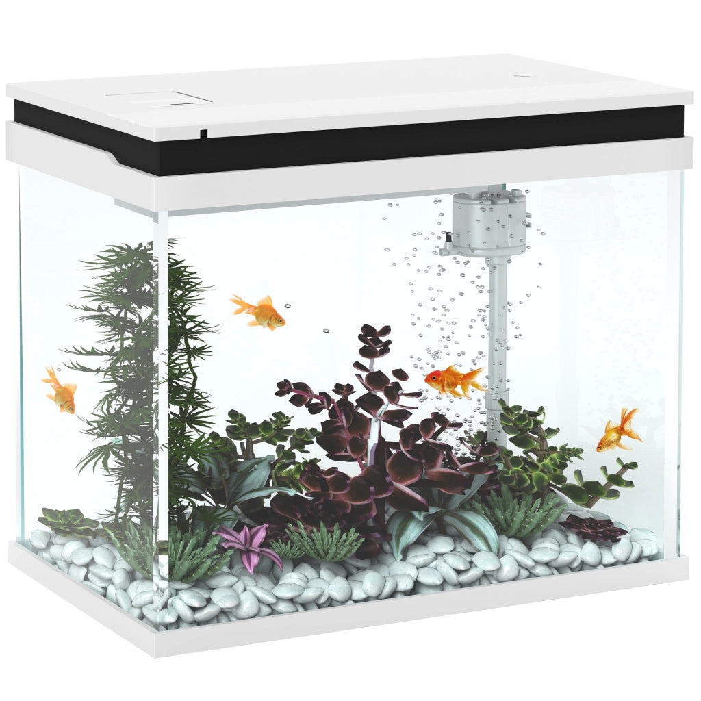 Acquario 41 Litri con Filtro, Luci LED, Pompa ¨C Minimal ¨C Bianco