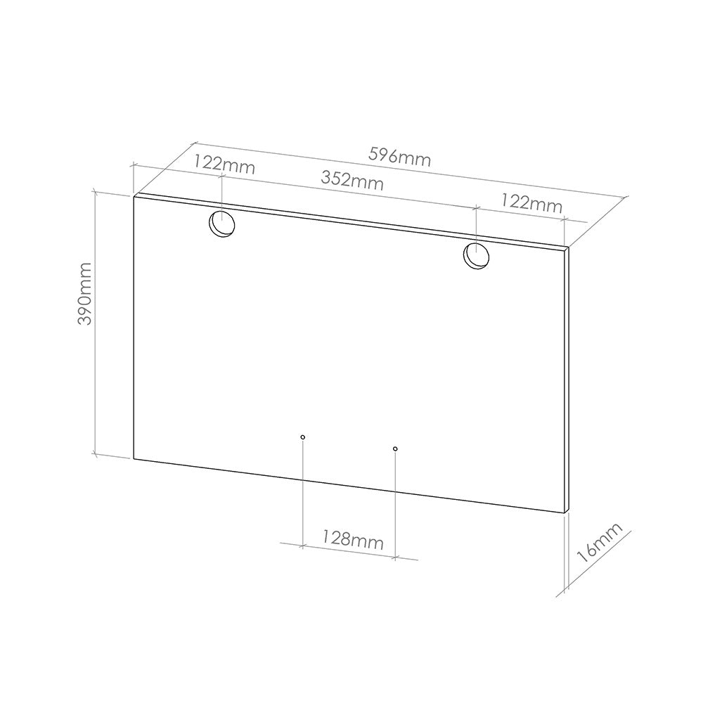 Frontale cucina R-Line Nero lucido 59.6 x 36 cm frontale del mobile per pensile basso Vicco