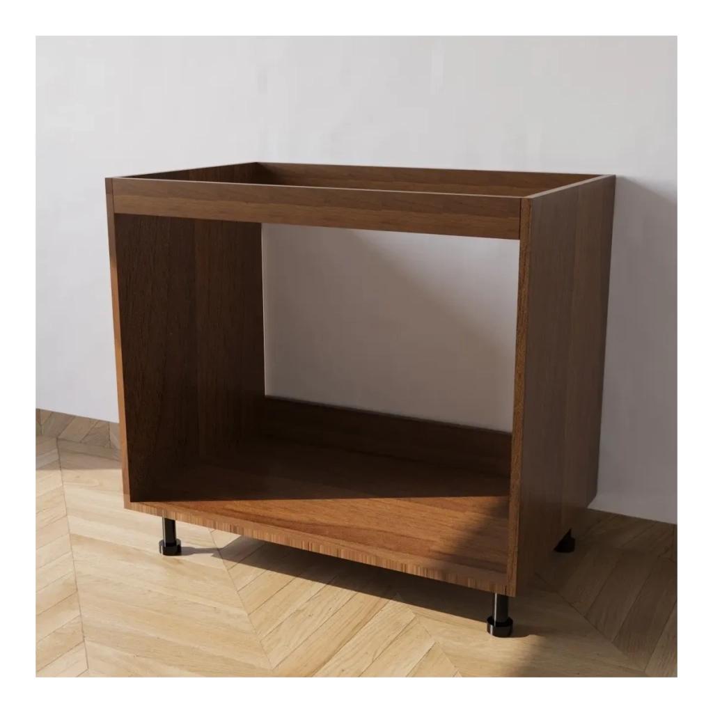 Base da lavello da incasso con Le Seguenti Misure l=90 cm p=55,5 cm h=72 cm Colore Noce con spedizione in Kit senza Ante