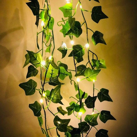 Luci da Soglia a Filo con Foglie di Vitis in LED con Slinga - Luminosità Calda