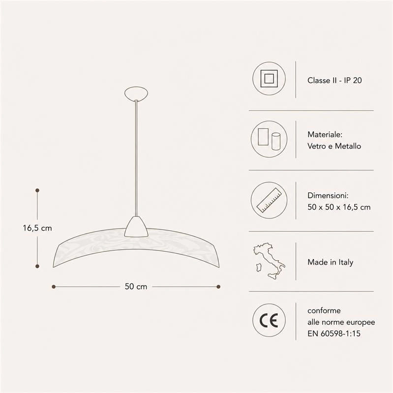 CORINNA LAMPADA SOSPENSIONE DA SOFFITTO E27 1 LUCE 50CM