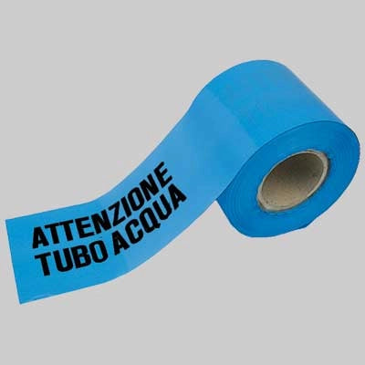 NASTRO AVVERTITORE INTERINOX PER TUBAZIONI SOTTOSUOLO  Bluacqua     MADE IN ITALY