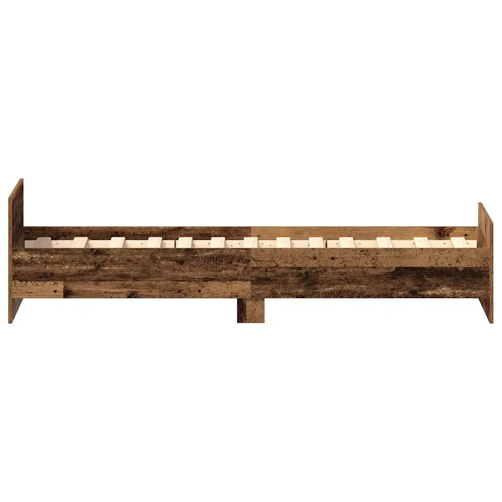 Letto singolo | Letto per adulti | Giroletto senza Materasso Legno Antico 75x190 cm in Truciolato