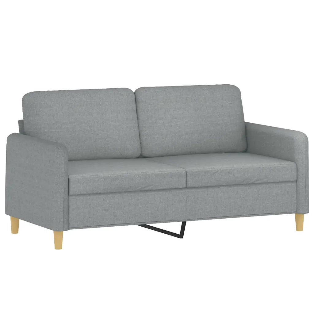Set Divani 2 pz con Cuscini Grigio Chiaro in Tessuto 3202102