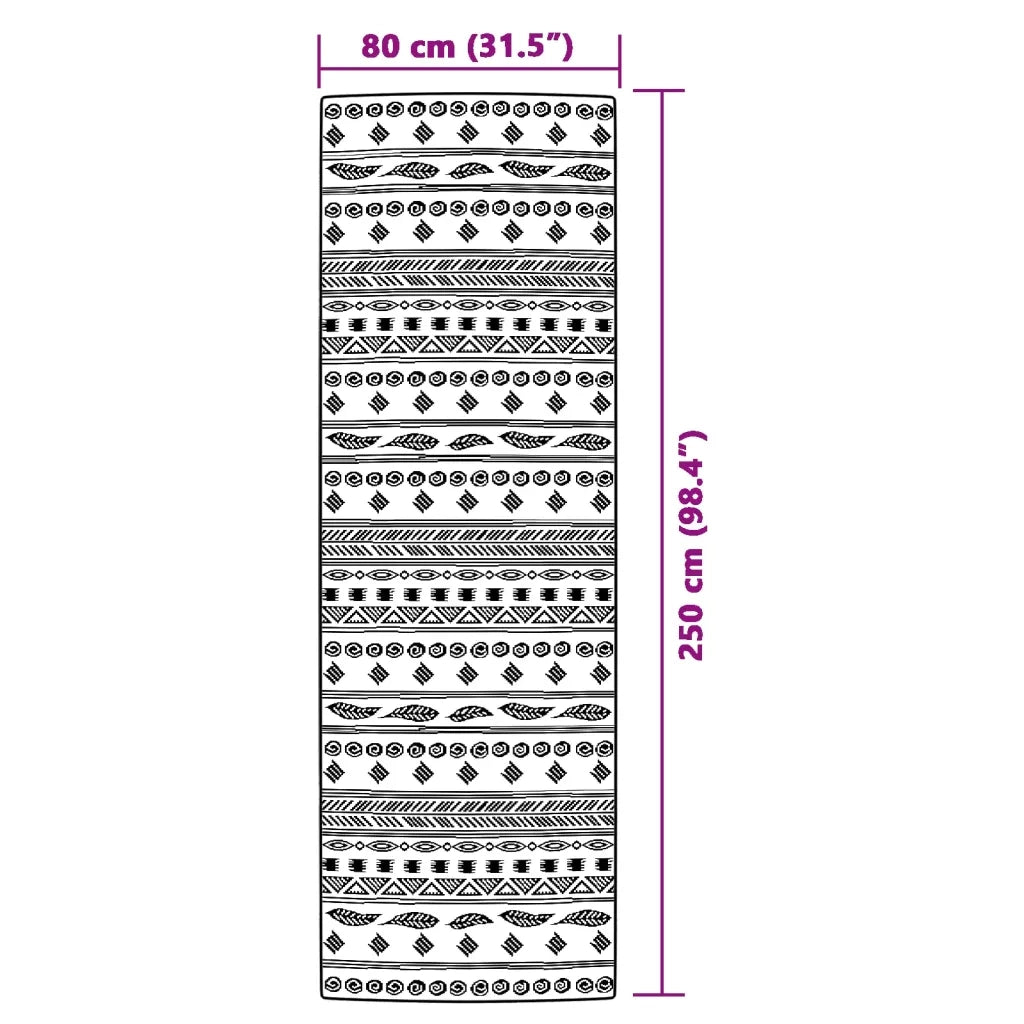 Tappeto da Esterni ARAKIL Grigio 80x250 cm in PP 316969