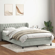 Giroletto a Molle con Materasso Grigio Chiaro 160x210cm Velluto 3317781