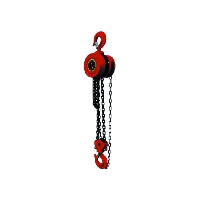 Doc Utensili CDF03649 Paranco a Catena 500 Kg Alzata 2.5 m Freno Automatico Ganci con Sicura colore Rosso