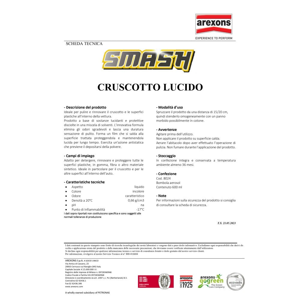 Smash 600ml pulisci cruscotto spray lucido