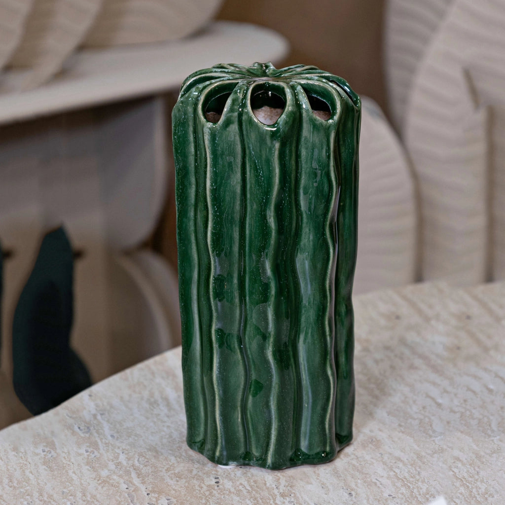 Basi, Vaso Disegno con Cactus, Verde