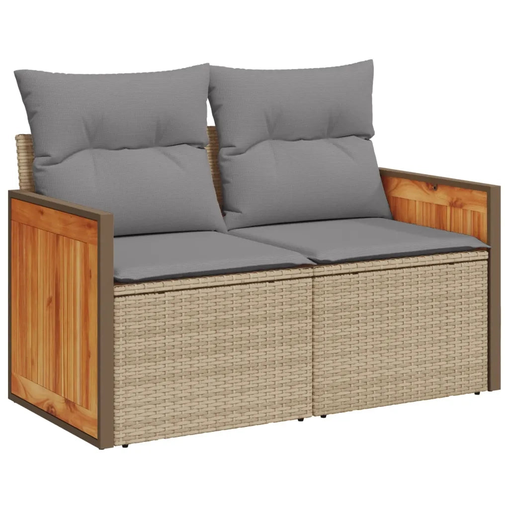 Set Divano da Giardino 4 pz con Cuscini Beige in Polyrattan 3227445