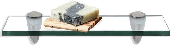 Pannello di vetro per la cabina doccia - pannello di doccia - pannello di vetro - sostegno per la cabina doccia - pannello di vetro per la cabina doccia - montaggio a parete - 30 x 10 cm Vetro trasparente