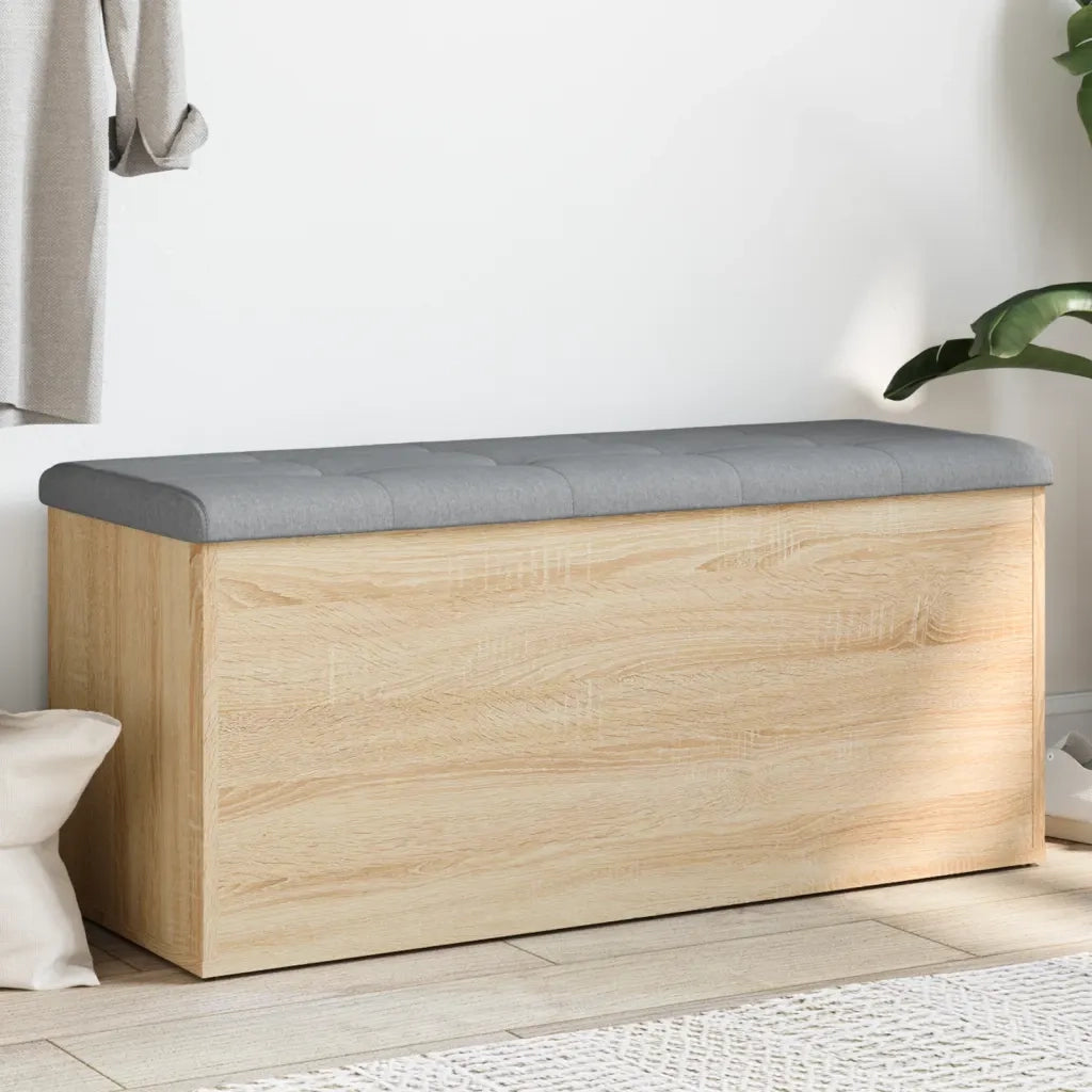 Panca contenitore in rovere Sonoma 102x42x45 cm in legno ingegnerizzato 835056