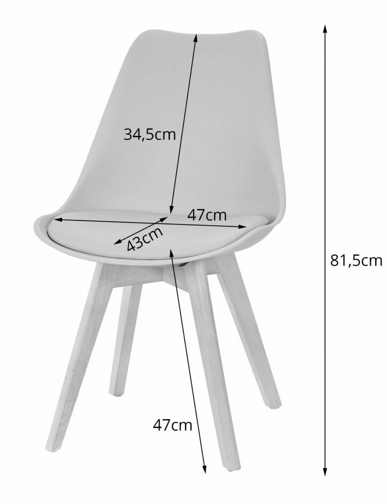 Set di tavolo artigianale VALORA con 4 sedie RIXK, gambe nere - NP