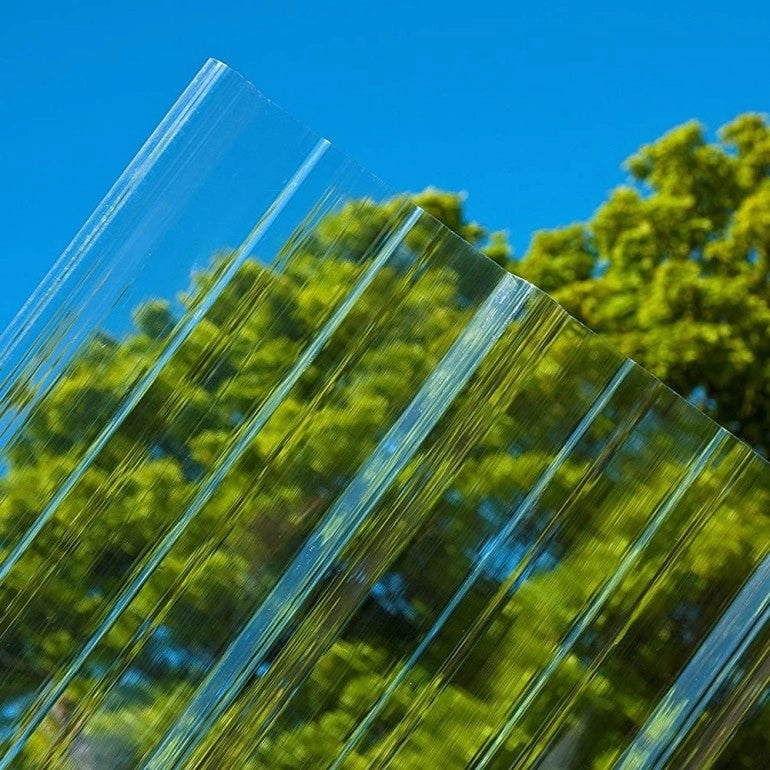 10 Lastre di Policarbonato Corrugato "SuperDur" GRECA 76/18 mm CLEAR 1060X2000mm con protezione UV