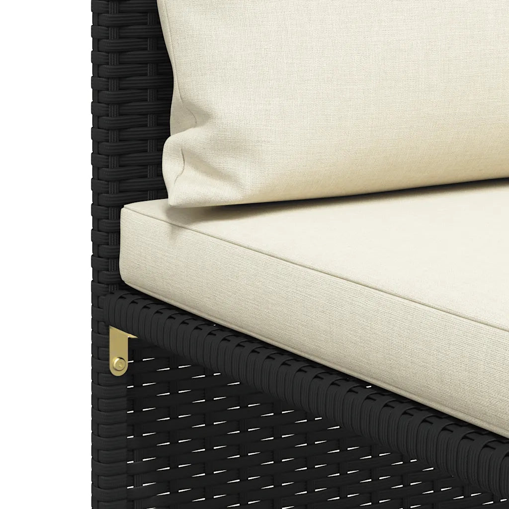 Set Divani da Giardino 5 pz con Cuscini in Polyrattan Nero 313517