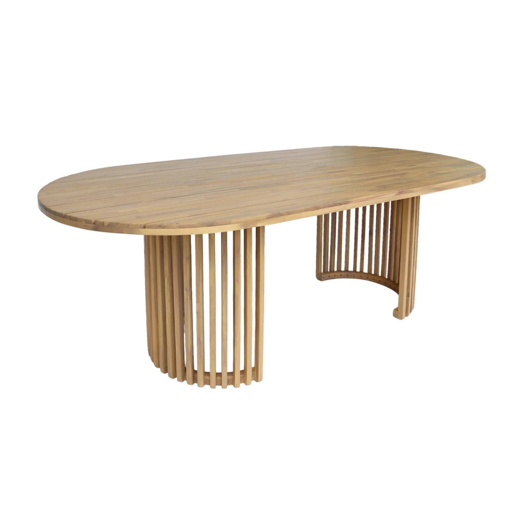 Set tavolo da giardino in legno di acacia con 6 sedie, marrone