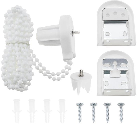 Kit di riparazione per tende a rotelle 25mm - Attacco plastico/catena - Adatto per tende a rotelle - Installazione flessibile - Bianco/metallo - Adattamento semplice