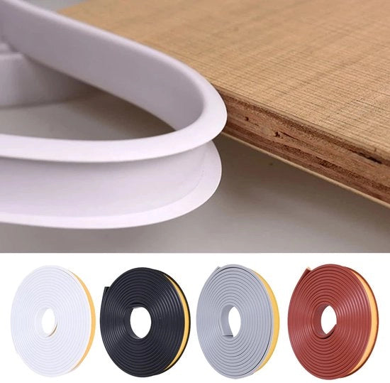 Striscia di protezione per mobili - a forma di U - protezione flessibile pieghevole - nero - nastro autoadesivo - per tavoli e scrivanie - 18 mm x 3 m