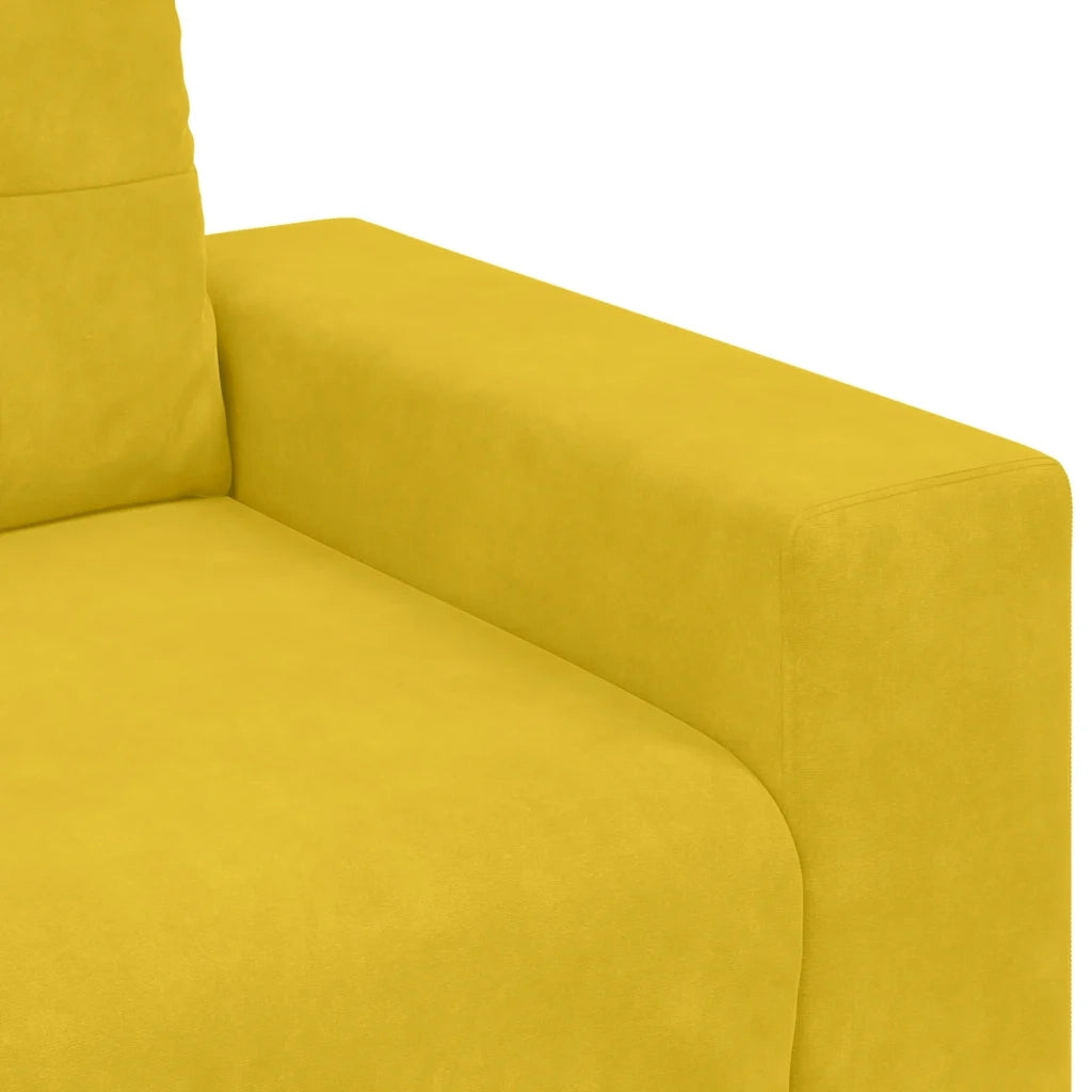 Divano Divanetto Giallo 180x77x82 cm in Velluto 4105128
