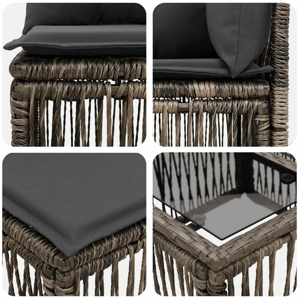 Set Divano da Giardino 11 pz Grigio polyrattan 3434255