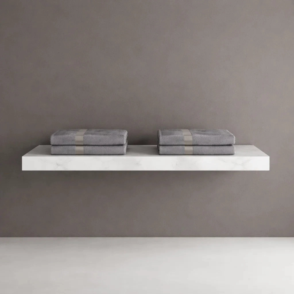 Mensola inferiore lavabo consolle sospeso astrid artificial stone bianco venato elegante moderno *** finitura- bianco...
