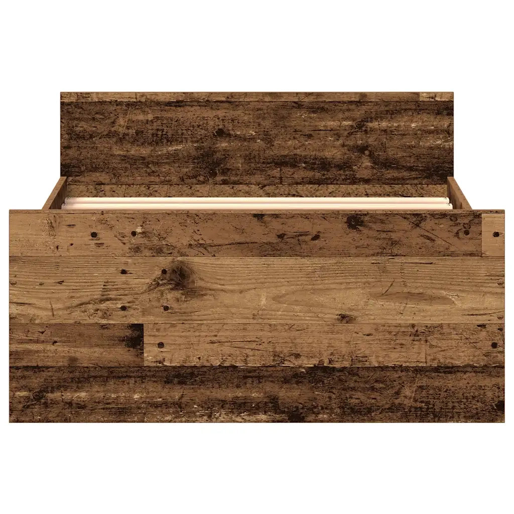 Letto singolo | Letto per adulti | Giroletto senza Materasso Legno Antico 75x190 cm in Truciolato