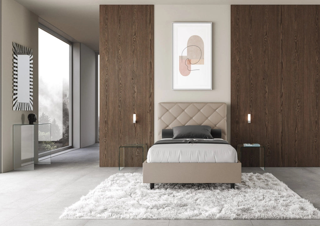 Letto 1 Piazza e Mezzo 120x200 cm con Rete Priya Tortora