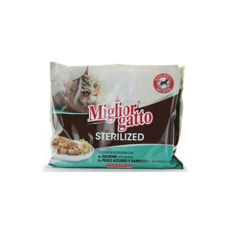 SET 12 MIGLIOR GATTO STERILIZED BOCCONCINI IN GELATINA 4 X 85 GR