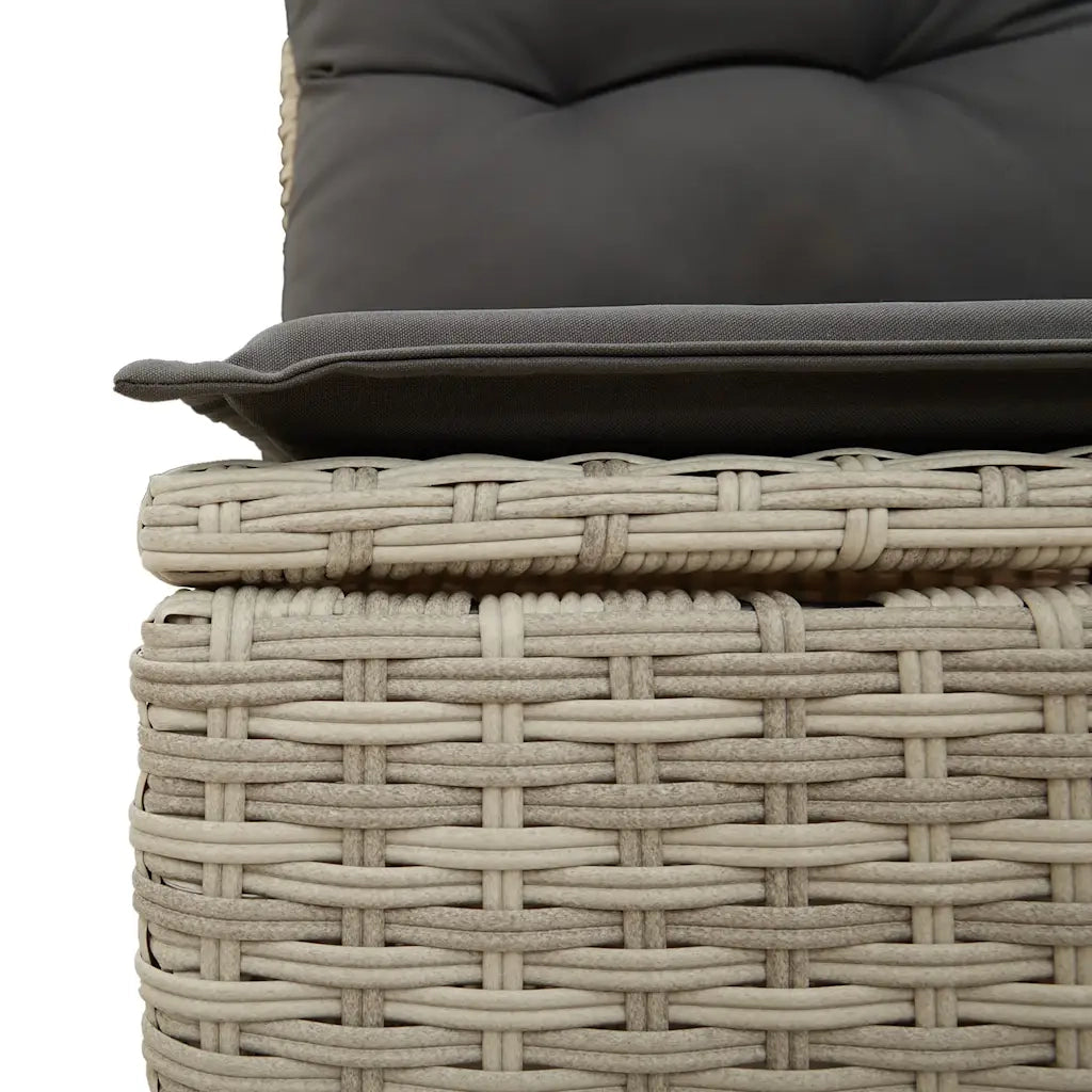 Set Divani da Giardino 7pz con Cuscini Grigio Chiaro Polyrattan 3222871