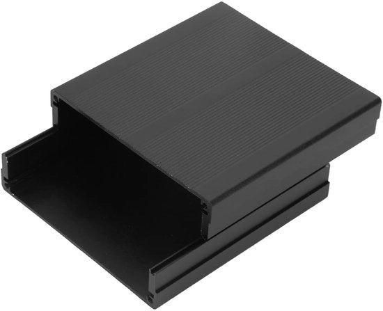 Scatola di Strumenti in Alluminio Nero Opaco - Dimensioni 40 x 97 x 100 mm - Per Progetti Elettronici - Incluso Chiusura a Scorso