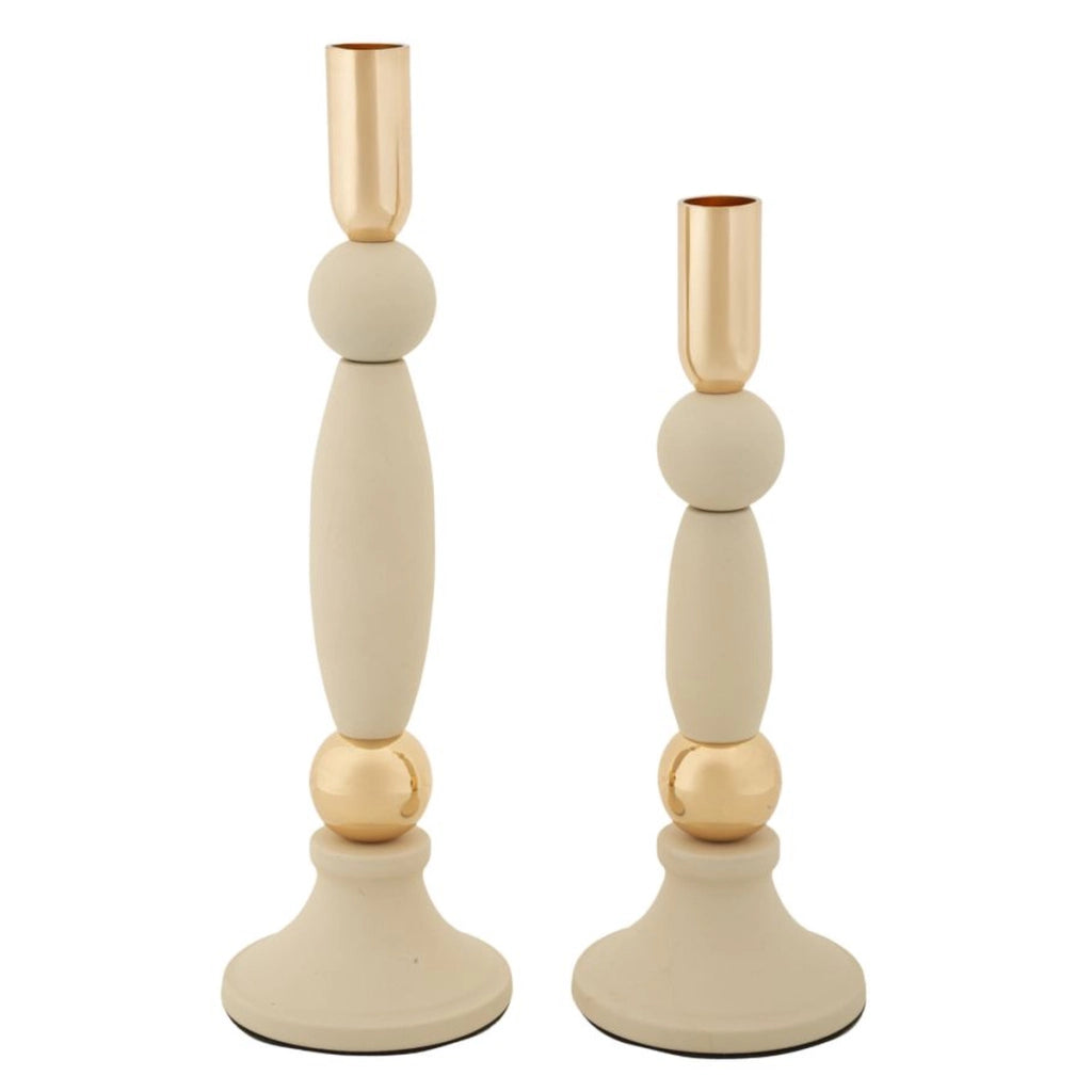 Portacandela VKH941, Beige, Acciaio, 9,5x9,5x30 cm