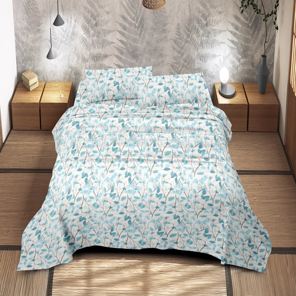 Completo Letto Matrimoniale No Stiro Set Lenzuola In Morbida Microfibra Anallergica Lenzuolo Sotto Con Angoli Elastici Fino 30 Cm, Lenzuolo Teso Sopra 2 Federe Prodotto Italiano  Glimmer