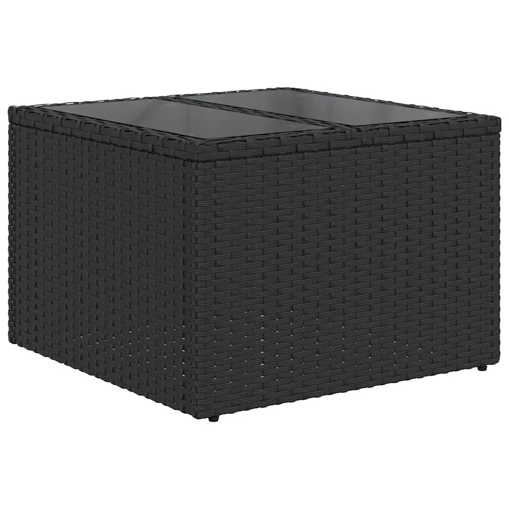 Set Divani da Giardino 9 pz con Cuscini Nero in Polyrattan 3222846